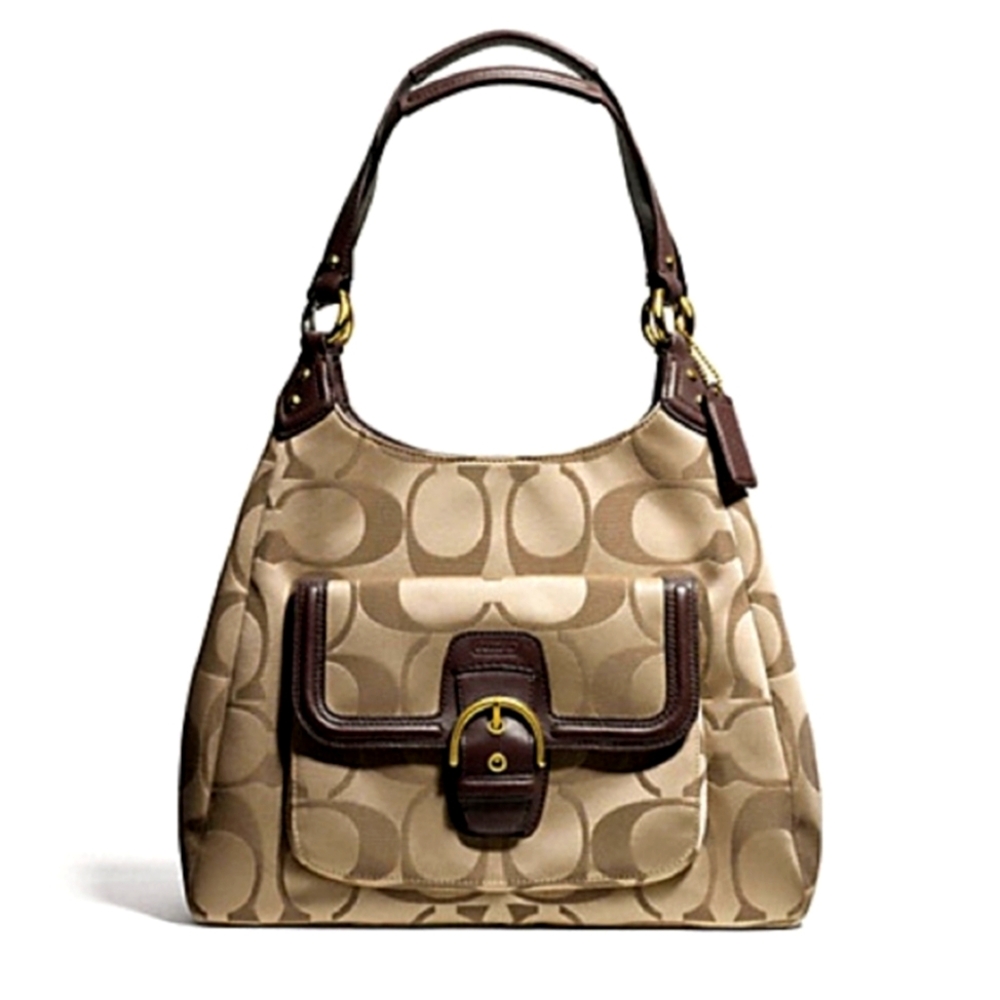 Coach Handbag/Purse - Campbell F24742 In Signature Khaki/Mahogany